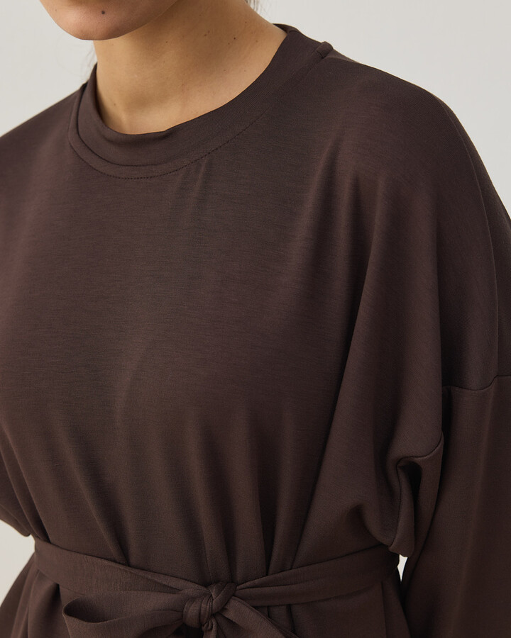 Modal Soft Touch Basic Elbise Kahve