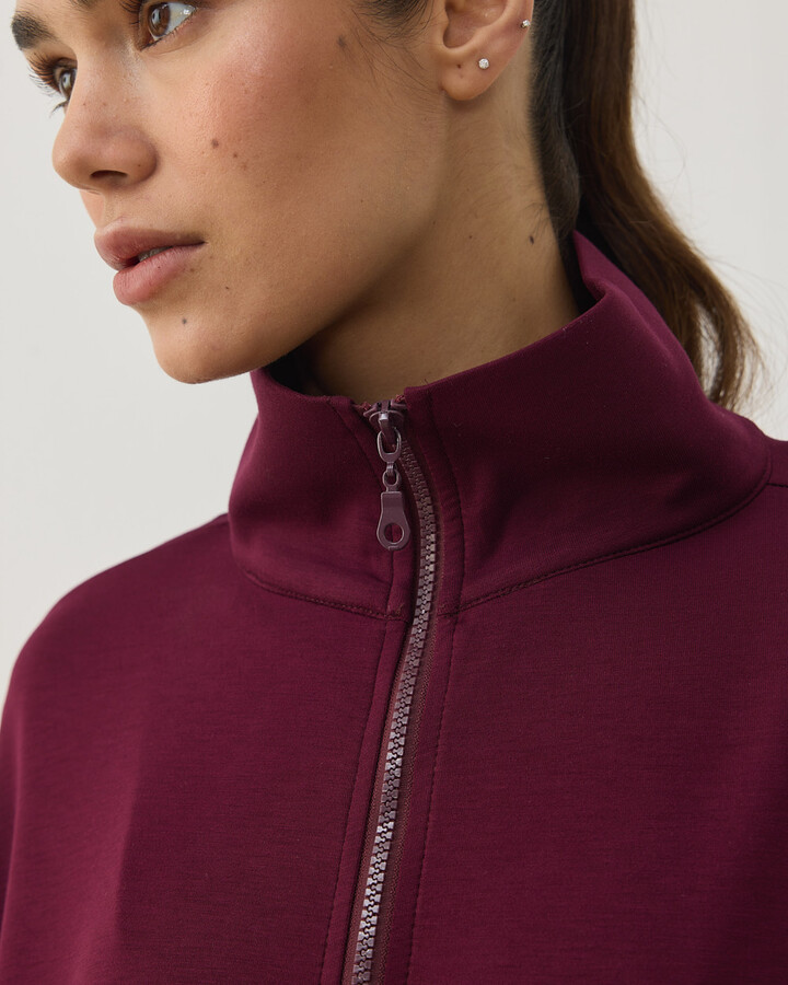 Modal Soft Touch Fermuarlı Sweat Hırka Bordo