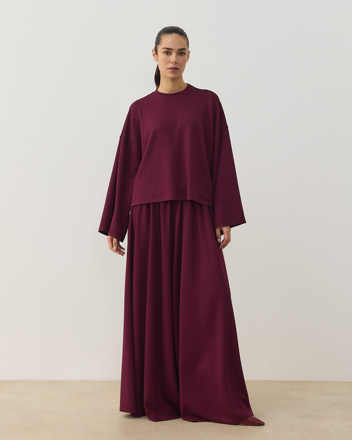 Modal Soft Touch Pantolon Etek Bordo