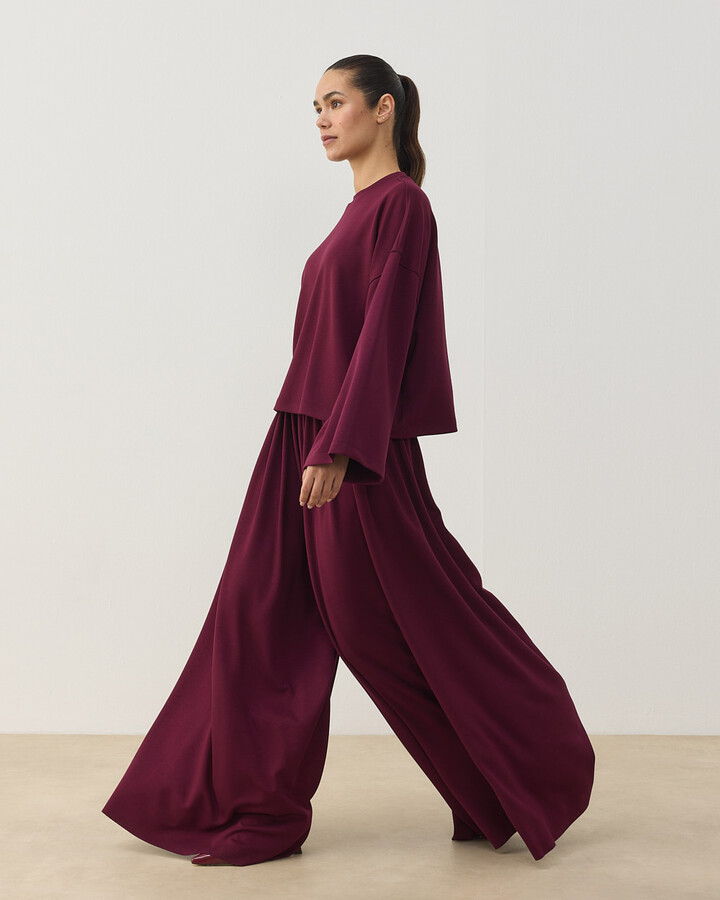 Modal Soft Touch Pantolon Etek Bordo