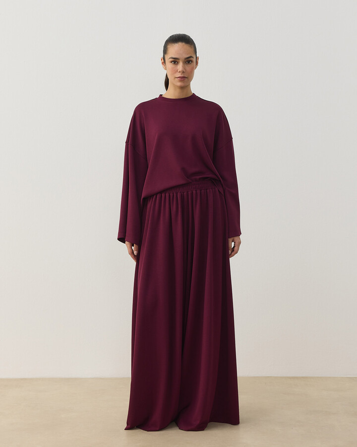 Modal Soft Touch Pantolon Etek Bordo