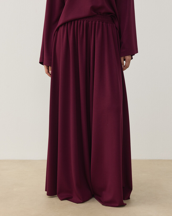 Modal Soft Touch Pantolon Etek Bordo