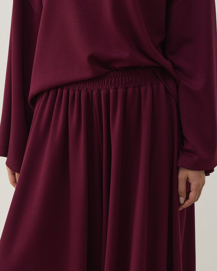 Modal Soft Touch Pantolon Etek Bordo