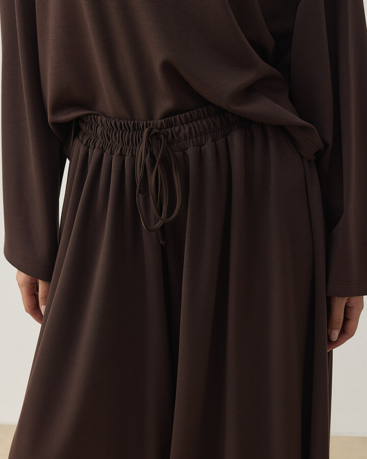 Modal Soft Touch Pantolon Etek Kahve