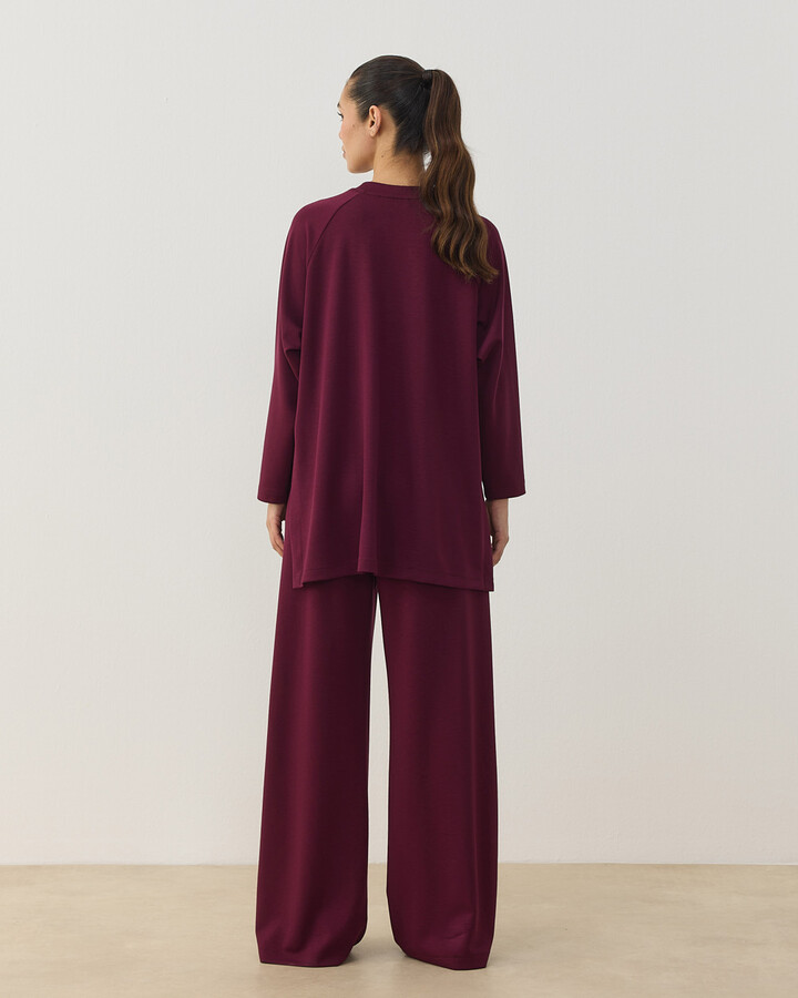 Modal Soft Touch Relax Bluz Bordo