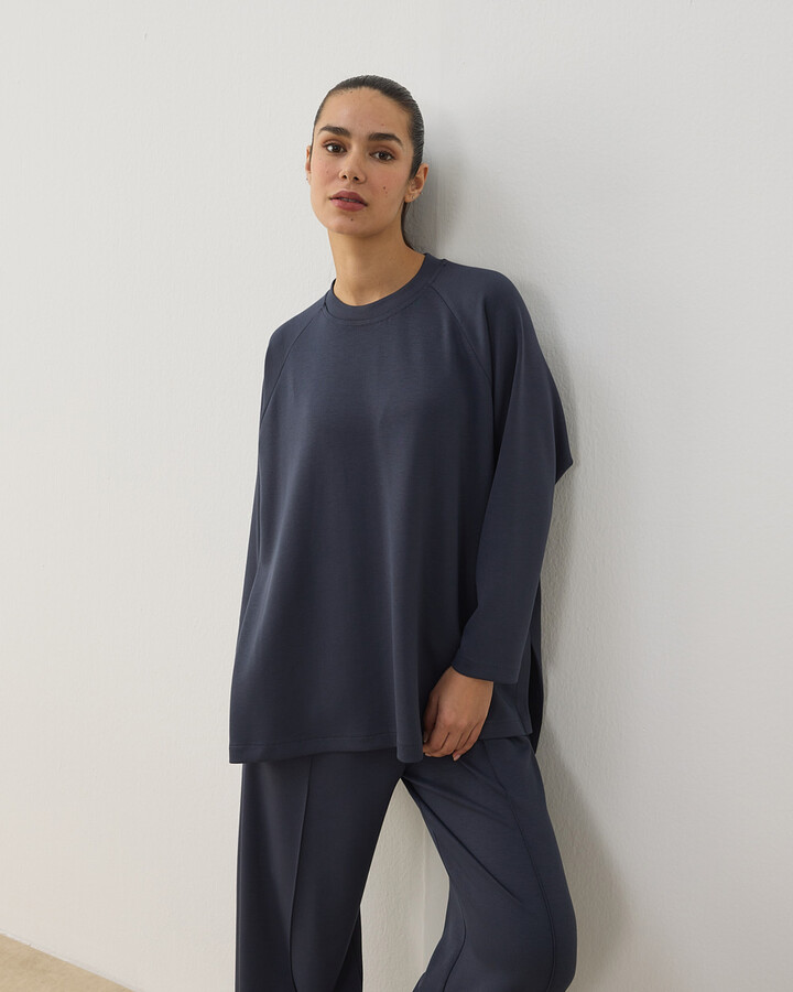 Modal Soft Touch Relax Bluz Füme