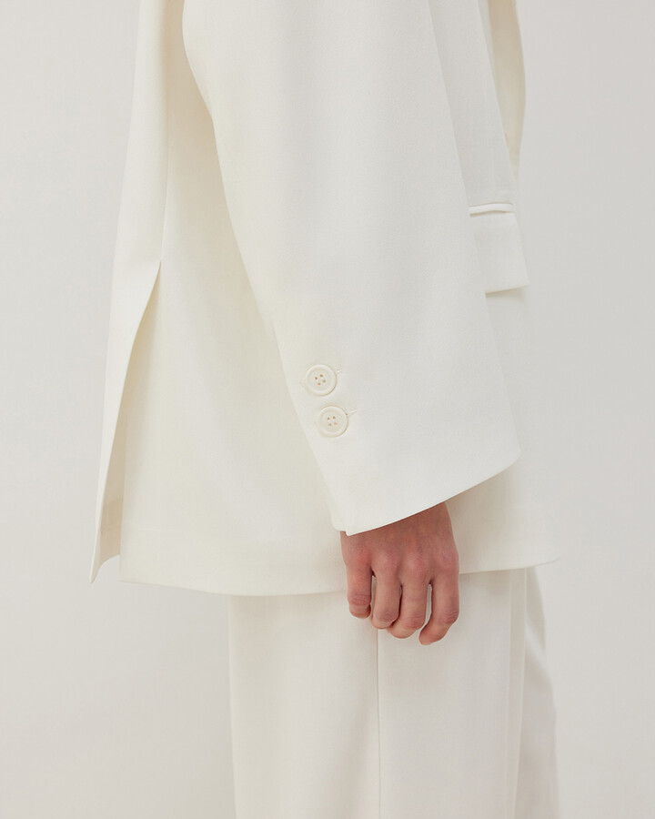 Oversize Boyfriend Blazer Ceket Ekru
