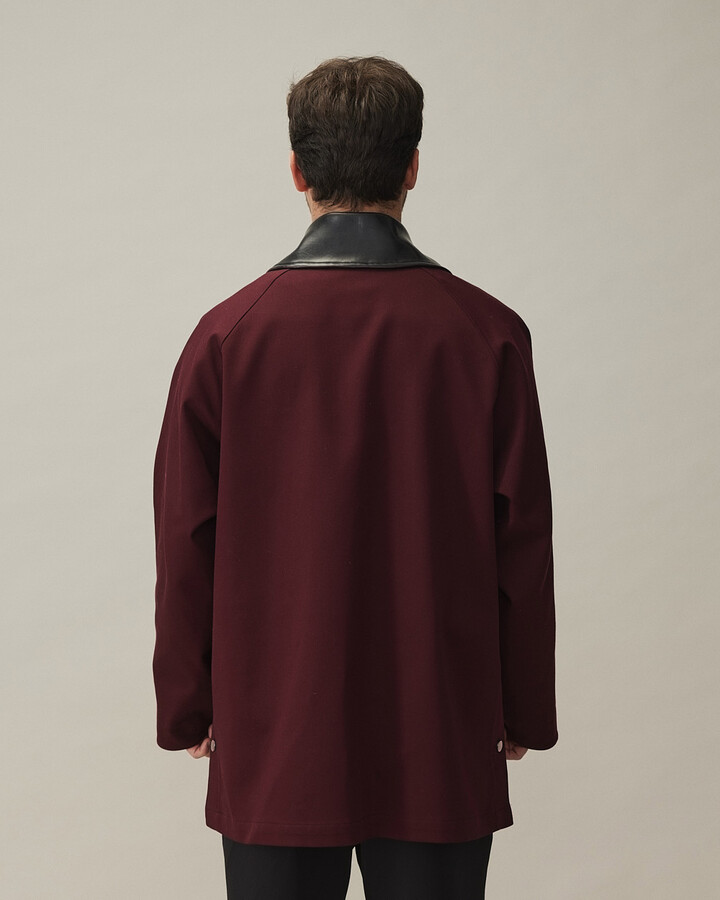 Erkek Oversize Salaş Cepli Parka Bordo