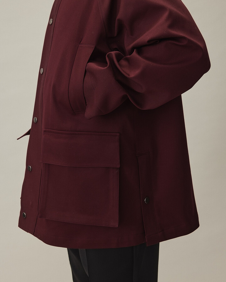 Erkek Oversize Salaş Cepli Parka Bordo