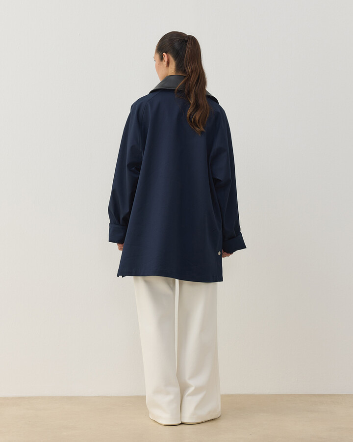 Oversize Salaş Cepli Parka Lacivert