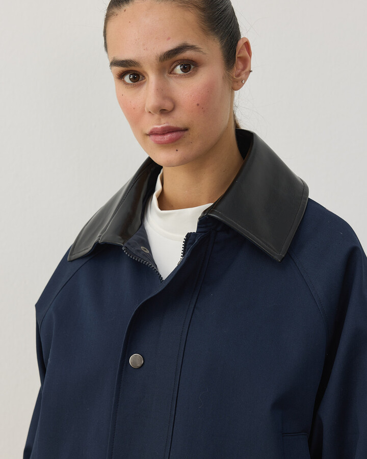 Oversize Salaş Cepli Parka Lacivert