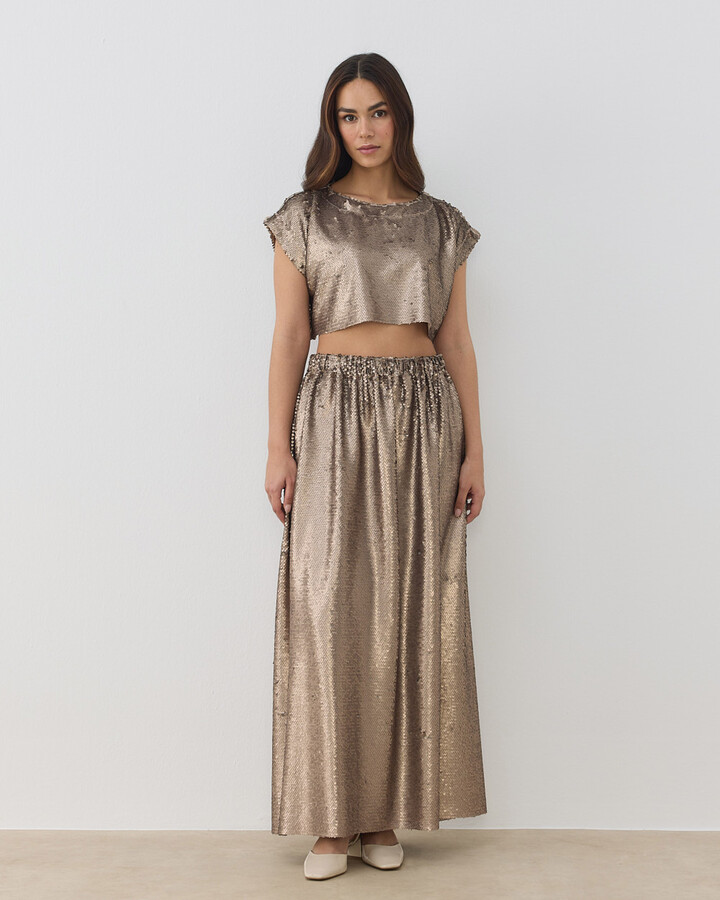 Payetli Crop Bluz Vizon