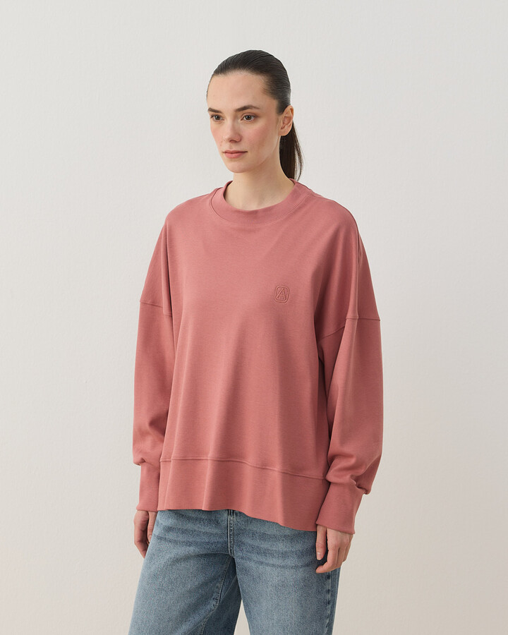 Penye İnterlok Fresh Yırtmaçlı Bluz Blush Pembe