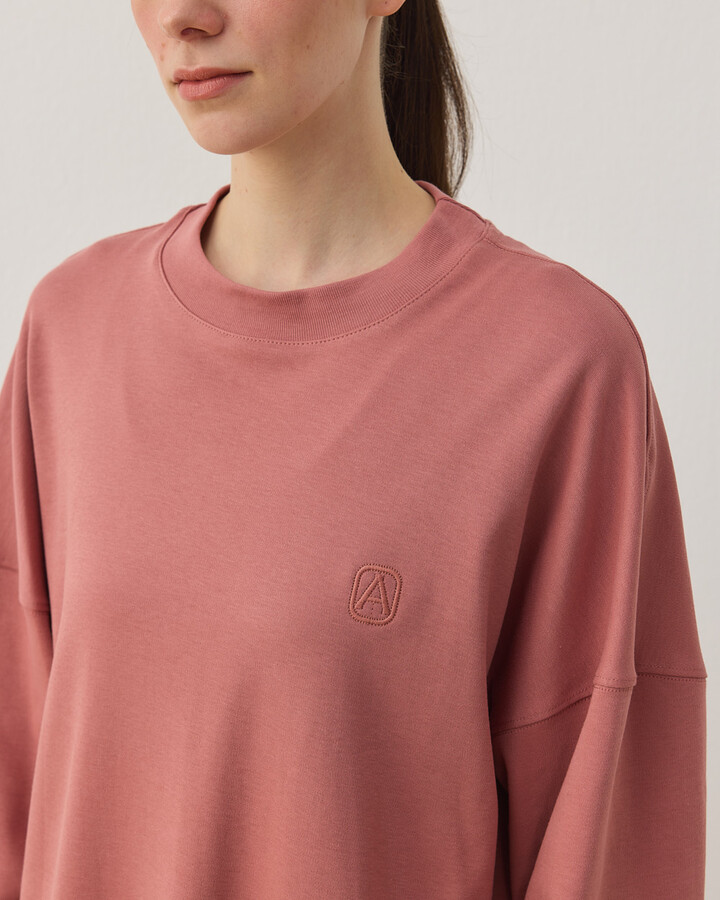 Penye İnterlok Fresh Yırtmaçlı Bluz Blush Pembe