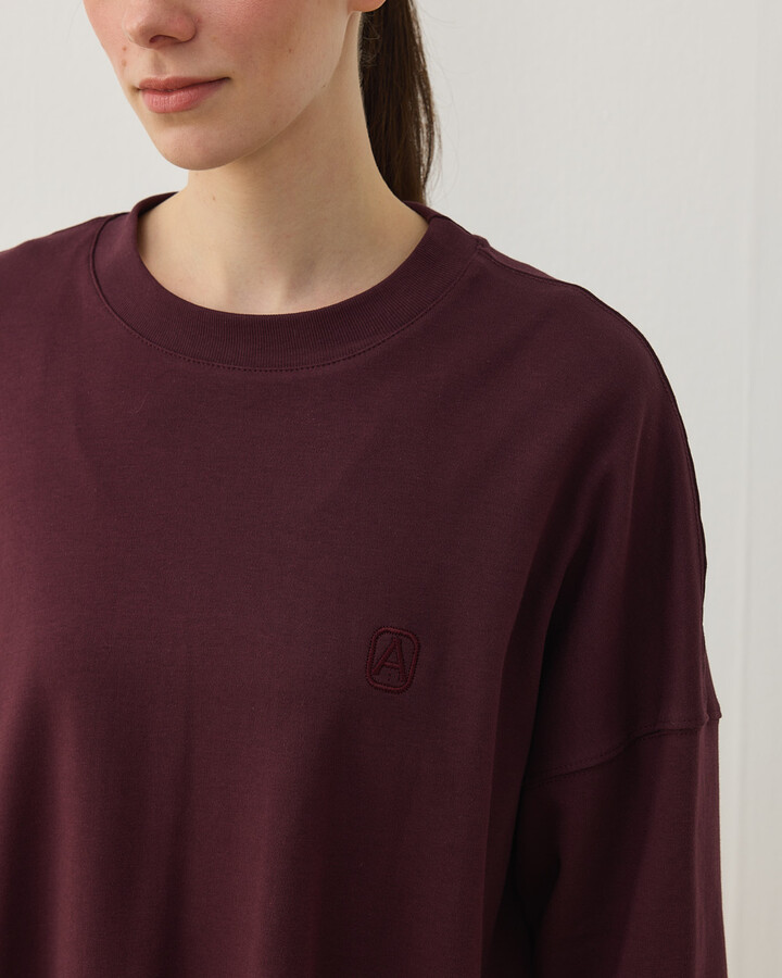 Penye İnterlok Fresh Yırtmaçlı Bluz Bordo