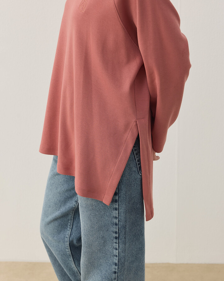 Penye İnterlok Relax Bluz Blush Pembe
