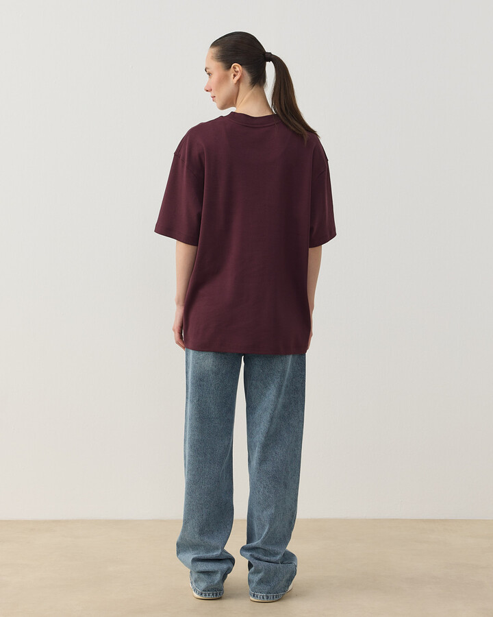 Penye İnterlok Smart Tshirt Bordo