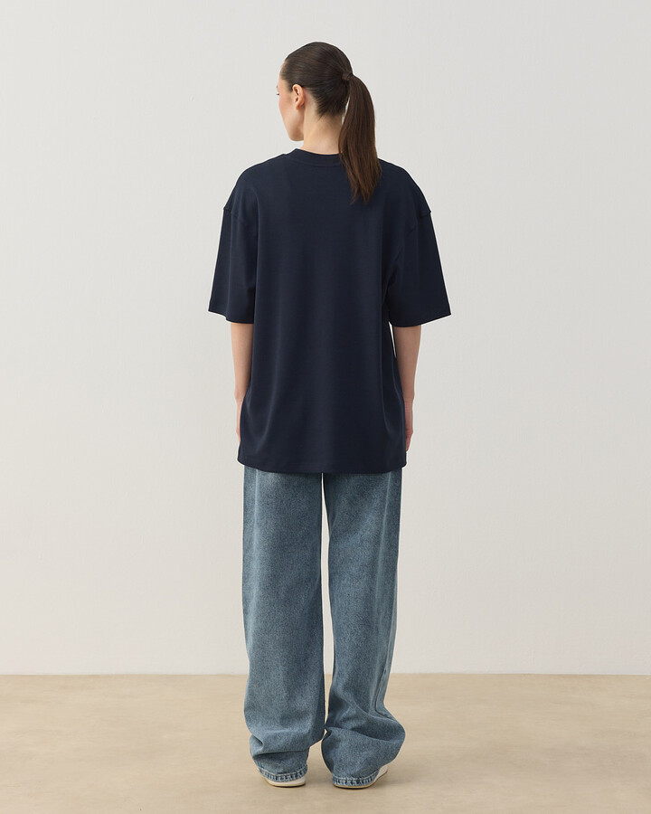 Penye İnterlok Smart Tshirt Lacivert