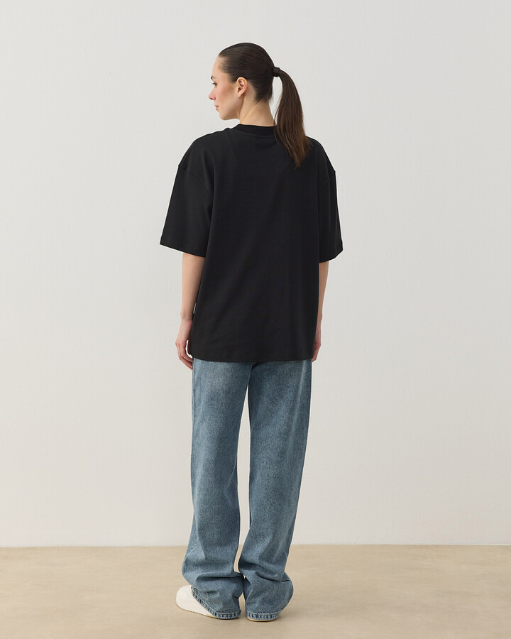 Penye İnterlok Smart Tshirt Siyah