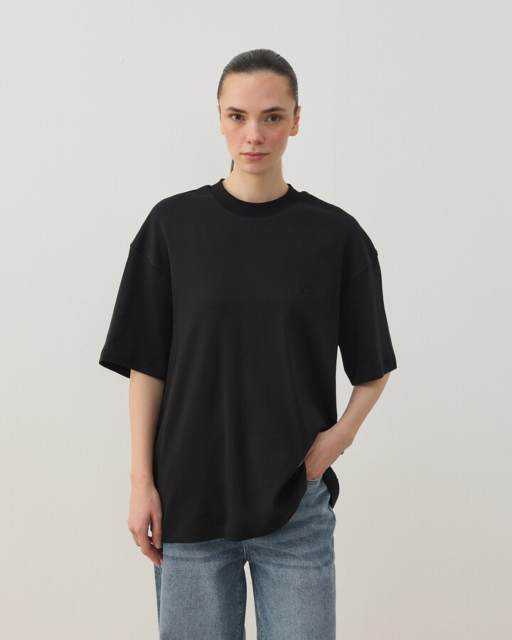 Penye İnterlok Smart Tshirt Siyah