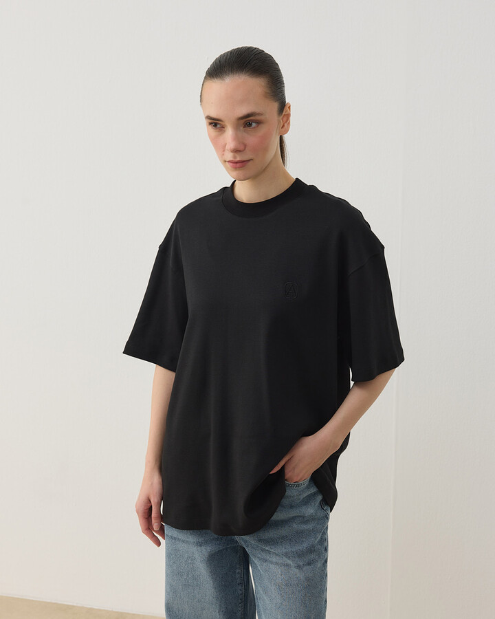 Penye İnterlok Smart Tshirt Siyah