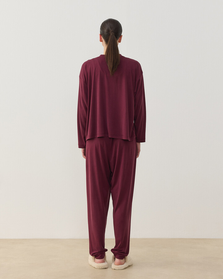 Penye Jogger Pijama Takımı Bordo
