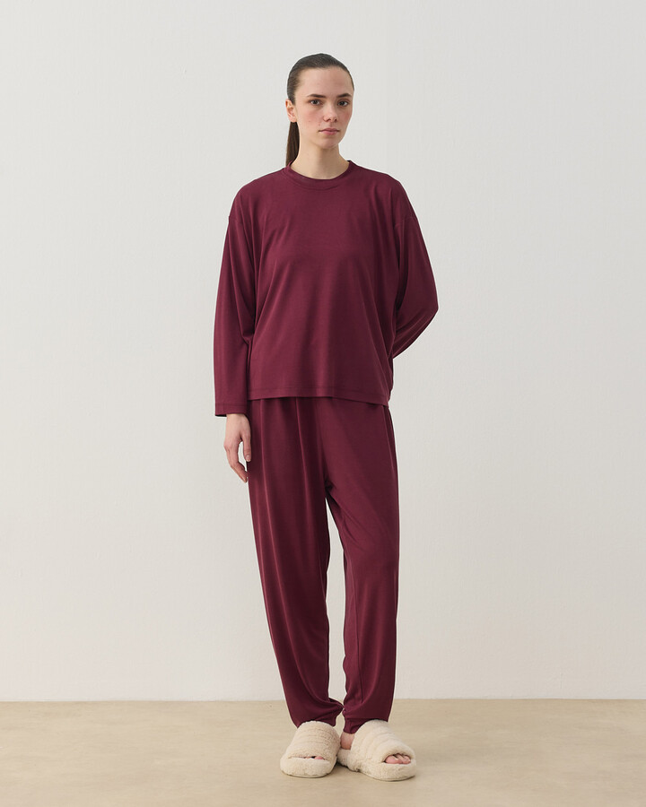 Penye Jogger Pijama Takımı Bordo