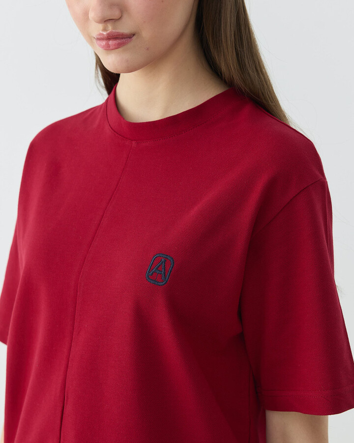 Pike Basic Detaylı Tshirt Bordo