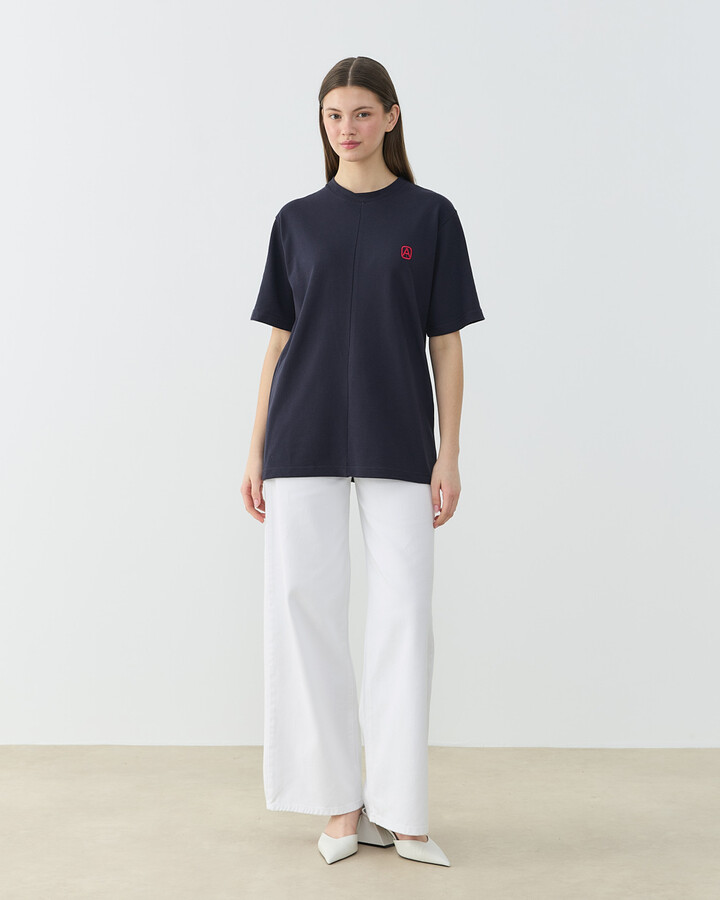 Pike Basic Detaylı Tshirt Lacivert