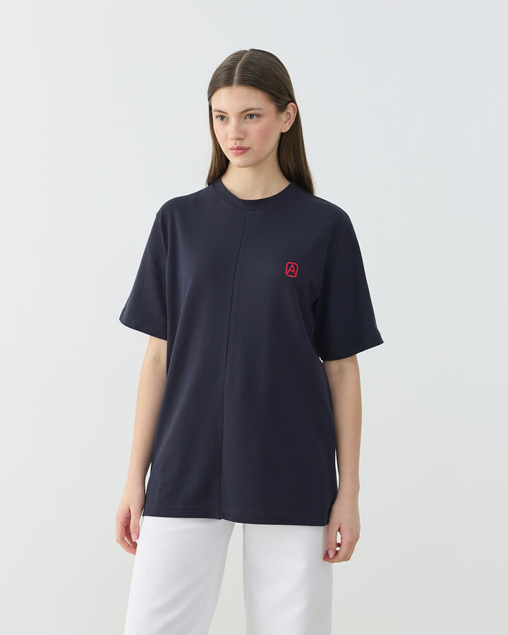 Pike Basic Detaylı Tshirt Lacivert