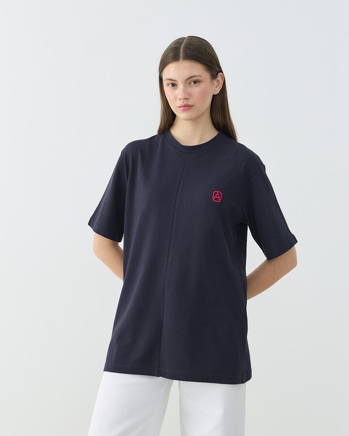 Pike Basic Detaylı Tshirt Lacivert