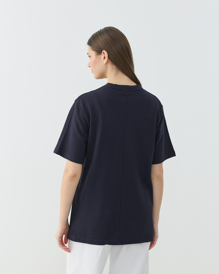 Pike Basic Detaylı Tshirt Lacivert
