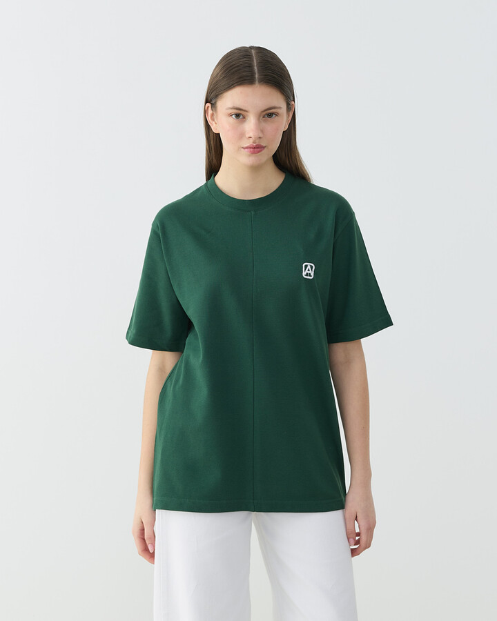 Pike Basic Detaylı Tshirt Yeşil