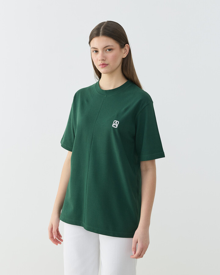 Pike Basic Detaylı Tshirt Yeşil