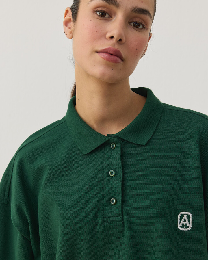 Polo Yaka Uzun Kollu Tshirt Yeşil
