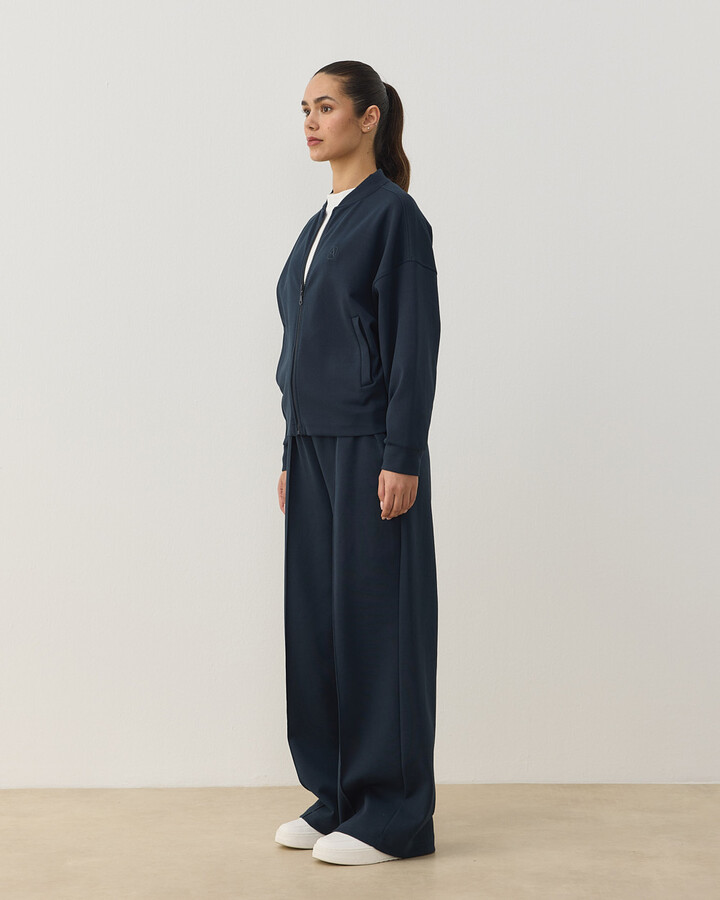 Premium Doubleface Crop Bomber Ceket Lacivert