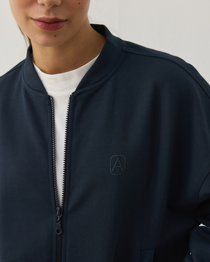 Premium Doubleface Crop Bomber Ceket Lacivert