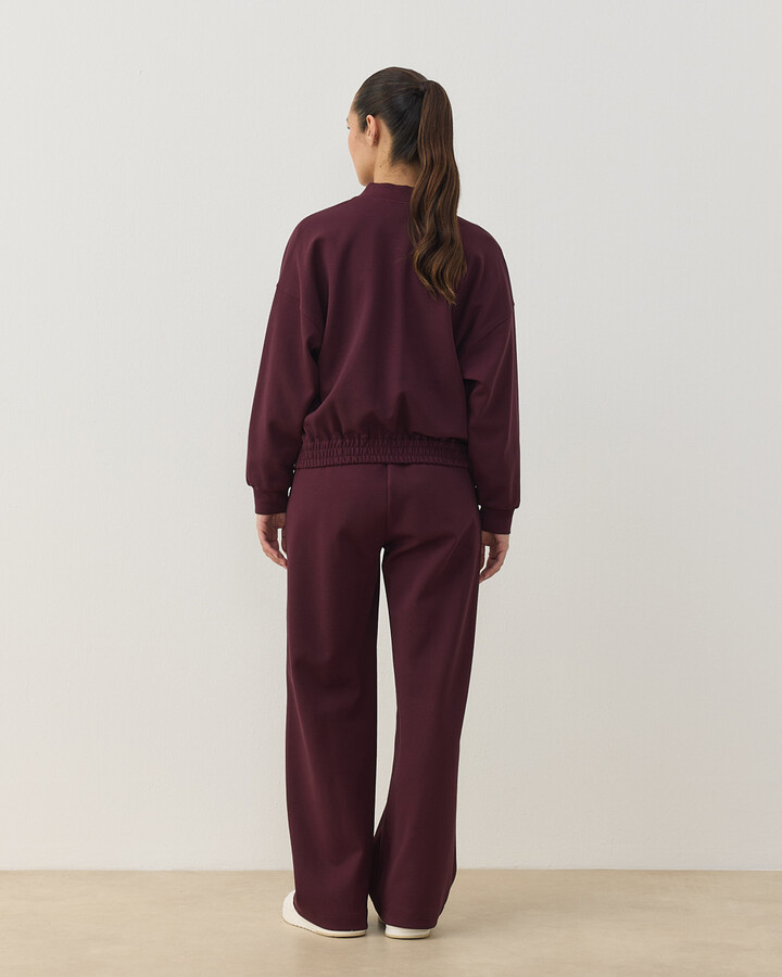 Premium Doubleface Crop Bomber Ceket Mürdüm