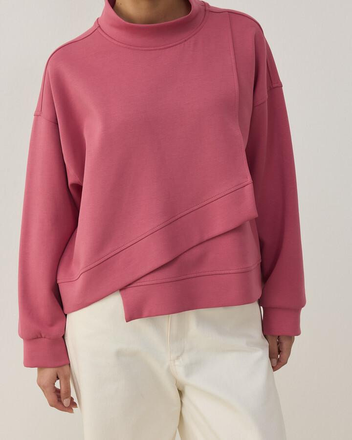 Premium Doubleface Kısa Amorf Formlu Sweat Pembe