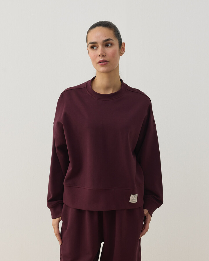 Premium Doubleface Mini Sweat Mürdüm
