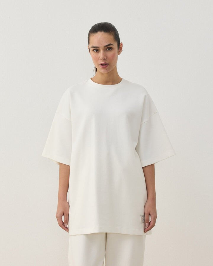 Premium Doubleface Oversize Relax Tshirt Ekru