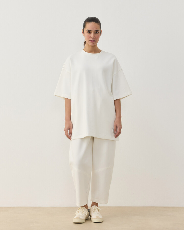Premium Doubleface Oversize Relax Tshirt Ekru