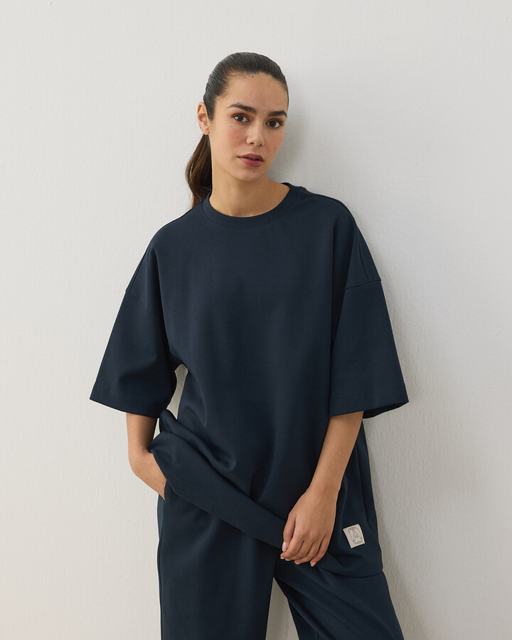 Premium Doubleface Oversize Relax Tshirt Lacivert