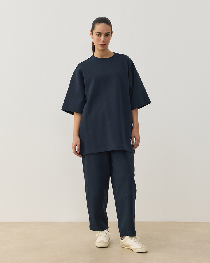 Premium Doubleface Oversize Relax Tshirt Lacivert