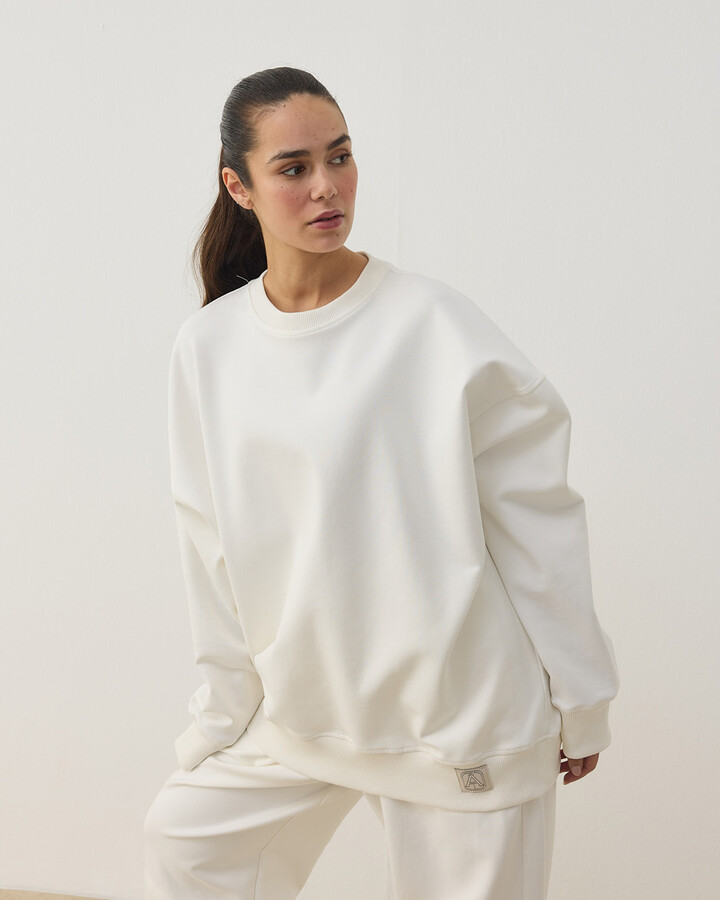 Premium Doubleface Oversize Sweat Ekru