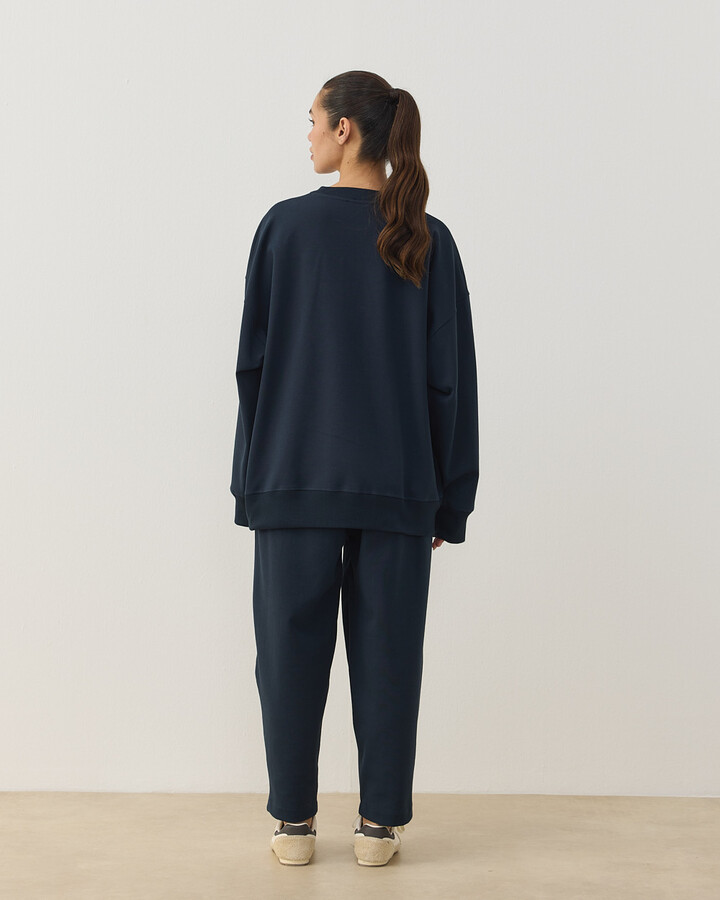 Premium Doubleface Oversize Sweat Lacivert