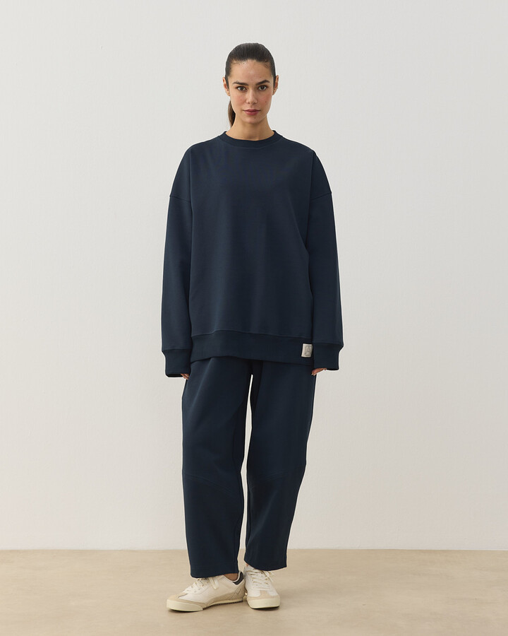 Premium Doubleface Oversize Sweat Lacivert