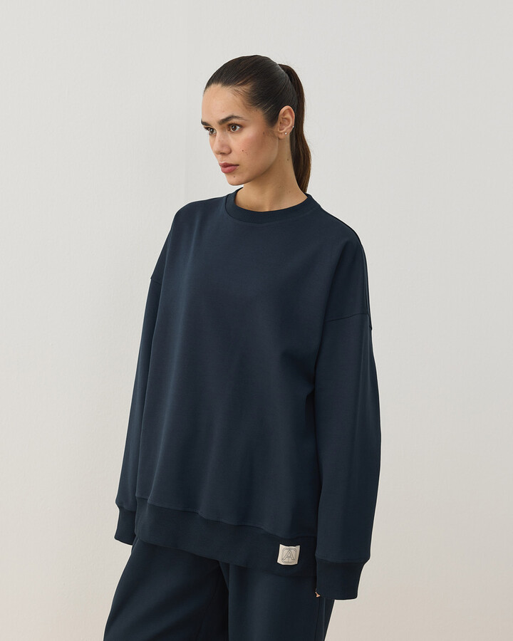 Premium Doubleface Oversize Sweat Lacivert