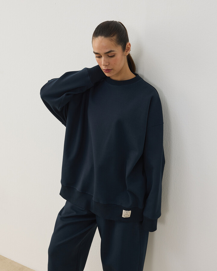 Premium Doubleface Oversize Sweat Lacivert