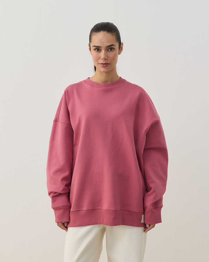 Premium Doubleface Oversize Sweat Pembe